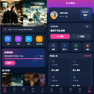 多语言视频任务系统/VIP任务/视频返利/余额宝/前端VUE